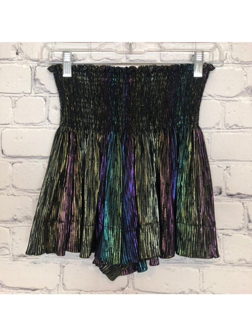 Queen Of Sparkles Swing Shorts Size XS Black Rainbow